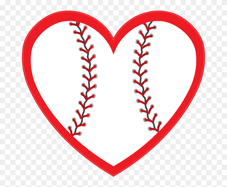 Custom Baseball Heart With Your Colors Magnet - Baseball Stitching Free Svg Clipart