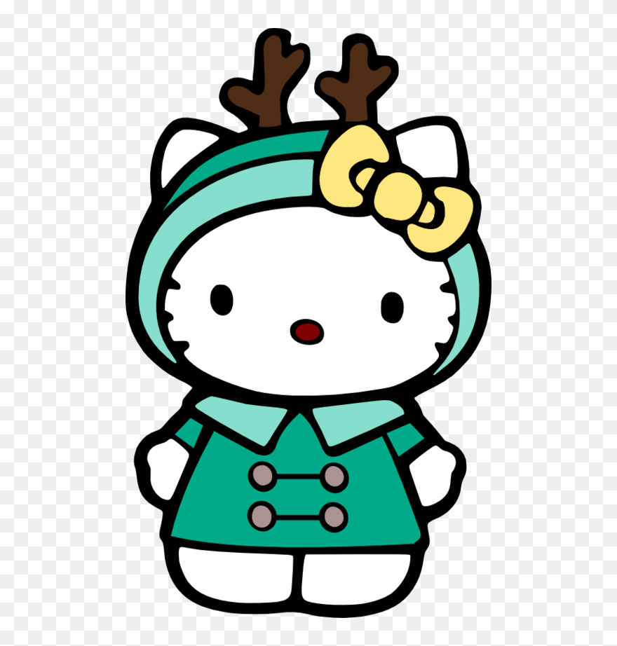 Hello Kitty Bow Svg Template - Cute Hello Kitty Christmas Clipart
