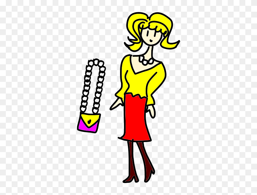 Lady With A Handbag Clipart