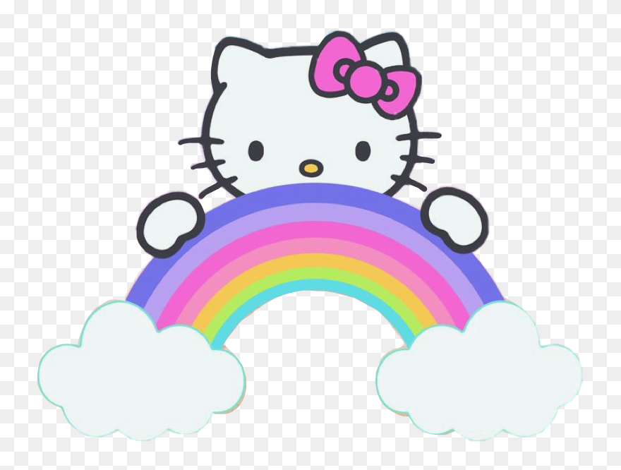 #hellokitty #sanrio #hellokittyunicorn #rainbow #kitty - Hello Kitty Logo Png Clipart