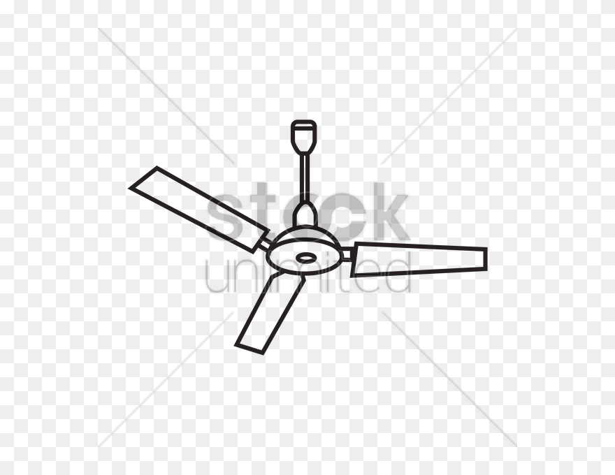 Fans Clipart Silling - Outline Of Ceiling Fan - Png Download