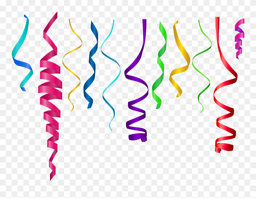 Curly Heart Clipart Clipart Free Curly Ribbons Png - Birthday Ribbon Png Transparent Png