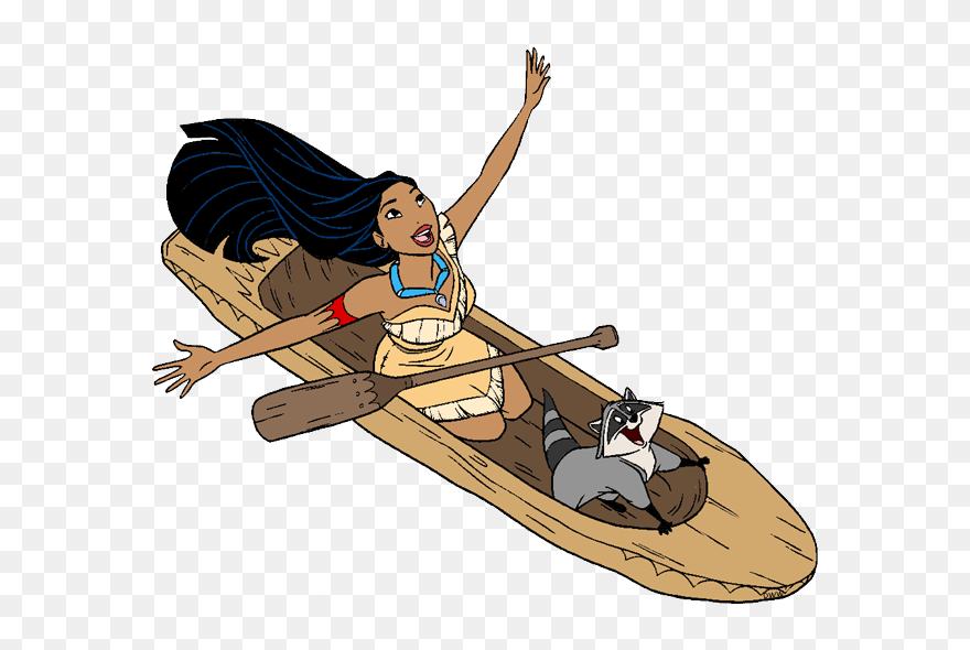 Canoe Clipart Family - Pocahontas Disney Canoe - Png Download