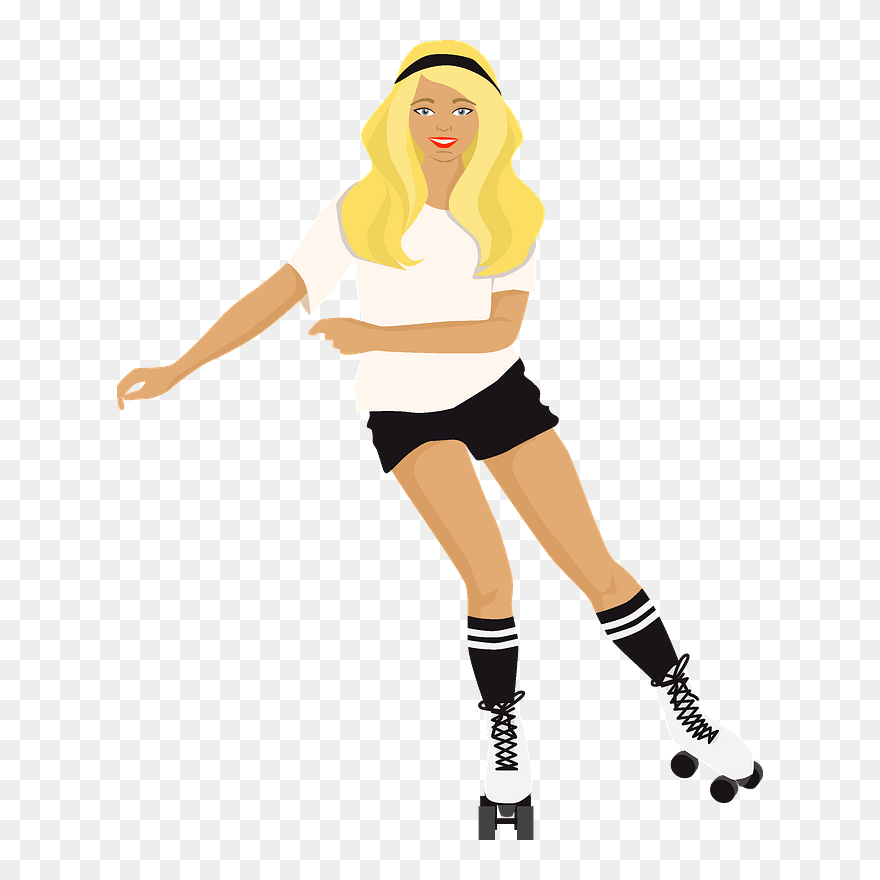 Roller Skating Clipart - Girl - Png Download