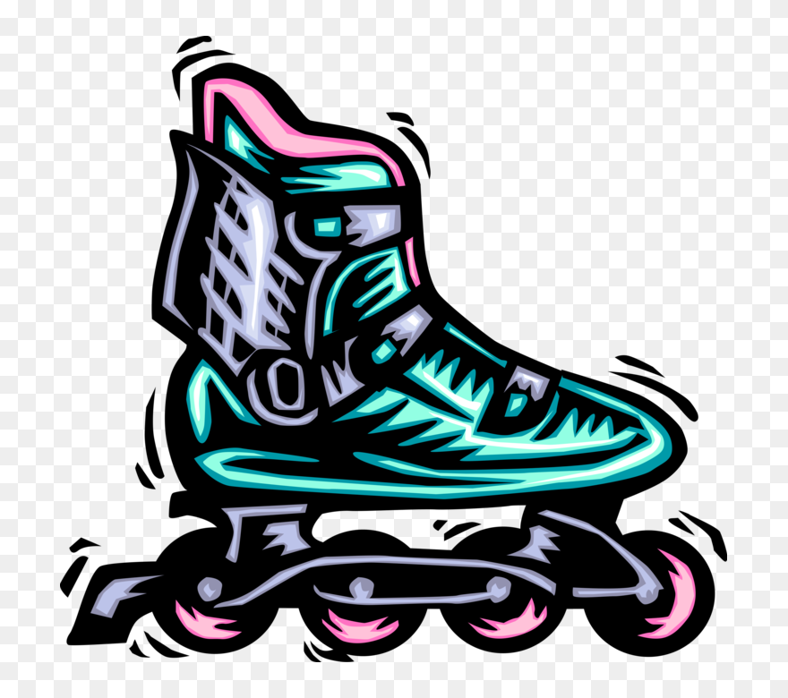 Vector Illustration Of Rollerblading Inline Rollerblade - Clip Art Roller Blades - Png Download