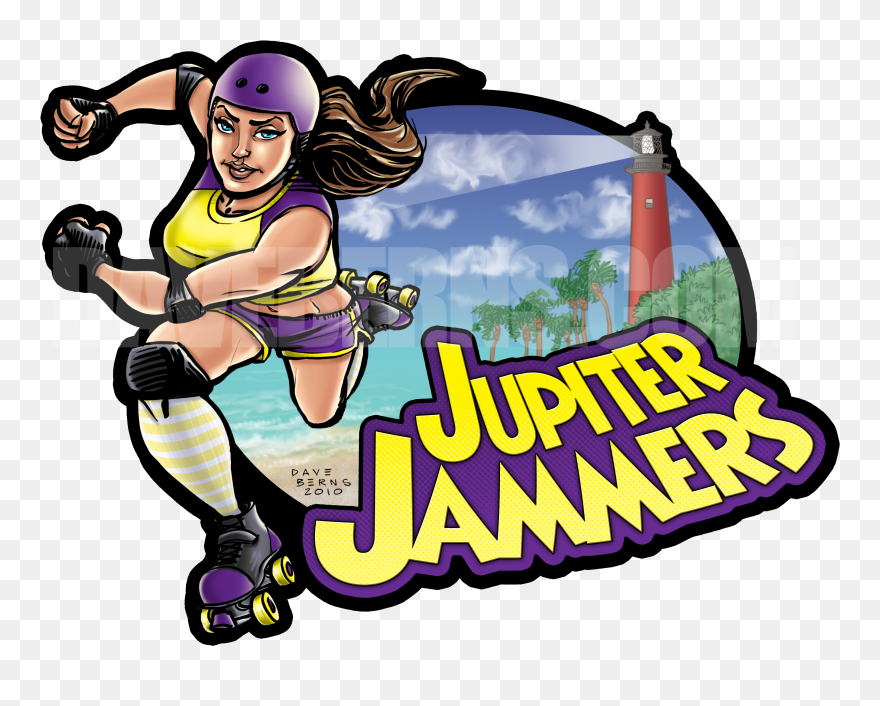Jupiter Jammers Wftda Roller Derby Team Mascot & Logo, - Gotham Girls Roller Derby Clipart
