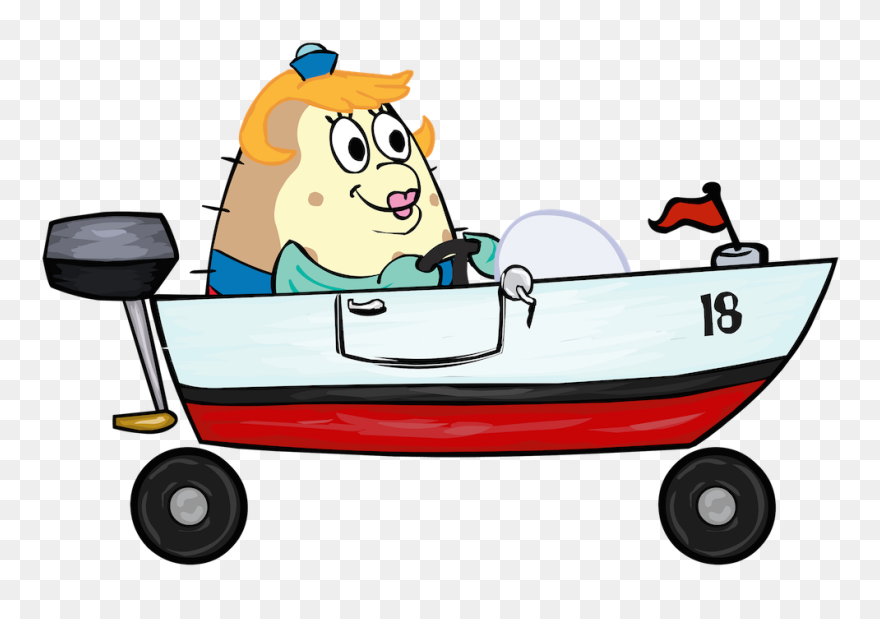 Mad Clipart Spongebob - Mrs Puff In A Boat - Png Download