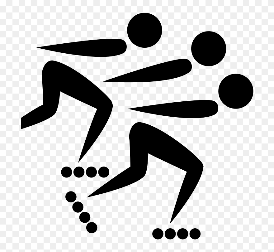 Patinaje En Linea De Velocidad Clipart
