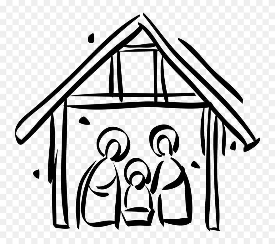 Vector Illustration Of Festive Season Christmas Nativity - Christmas Nativity Scene Clipart - Png Download