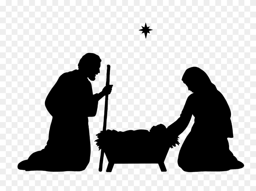 Mary Joseph And Baby Jesus Silhouette Clipart