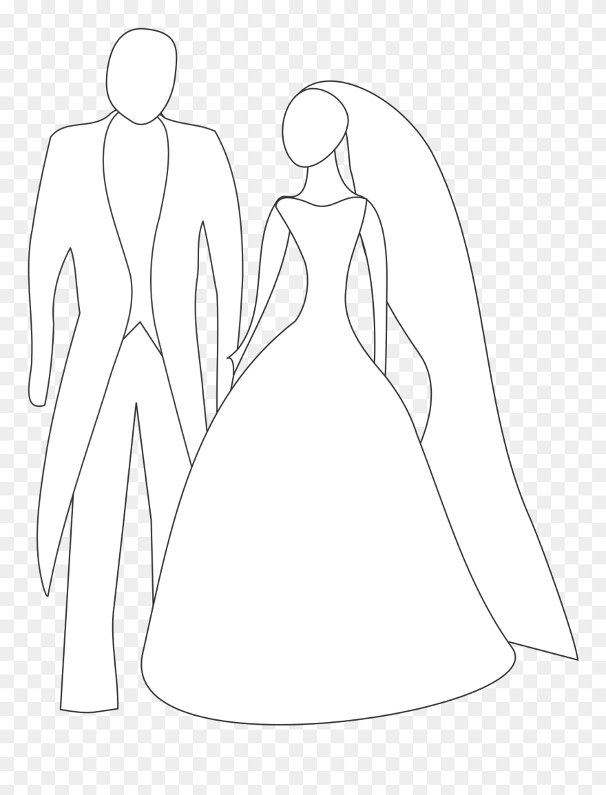 White Bride And Groom Clipart - Png Download