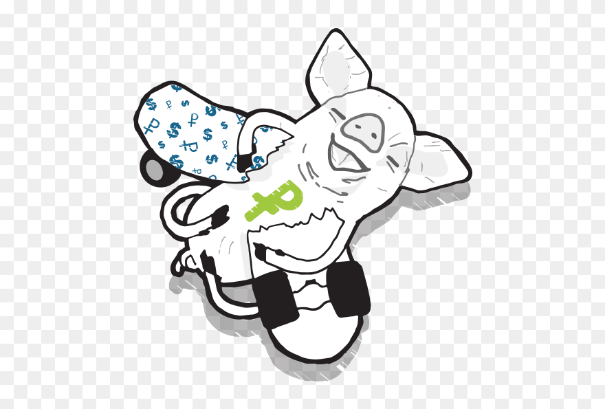 Pointcatcher Pig Illustration Skateboard Pig - Cartoon Clipart