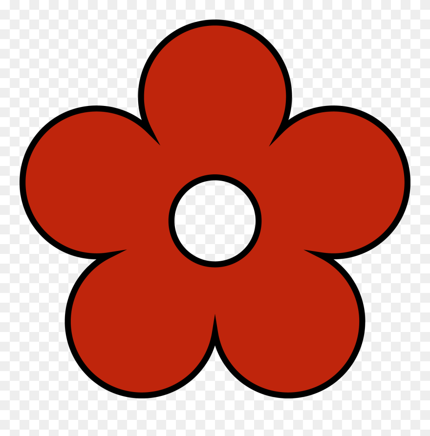 Red Flower Png Clipart - Simple Flower Clip Art Transparent Png