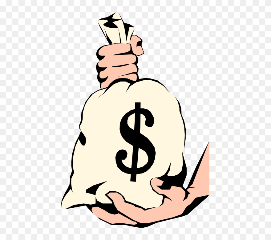 Money Bag Vector Clipart Image Black And White Stock - Money Bag Vector Png Transparent Png