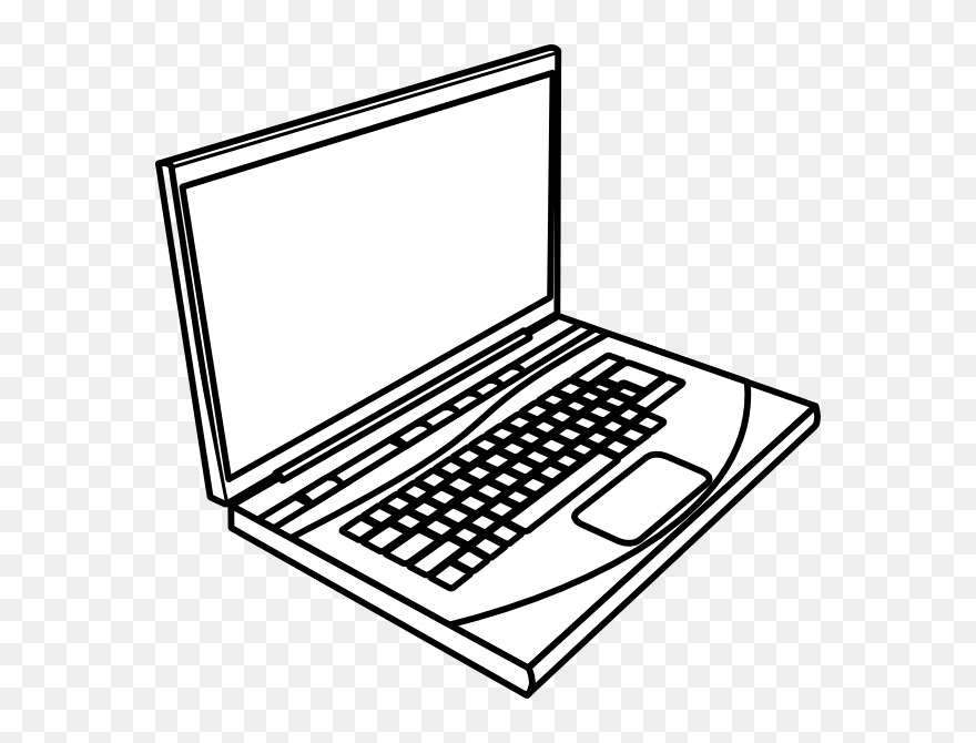 Laptop Drawing Clip Art - Laptop Black And White - Png Download