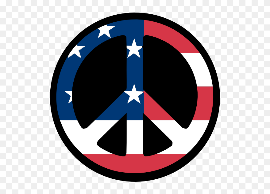 Clip Art Countries Us Flag Peace Symbol Fav - Peace Sign For America - Png Download