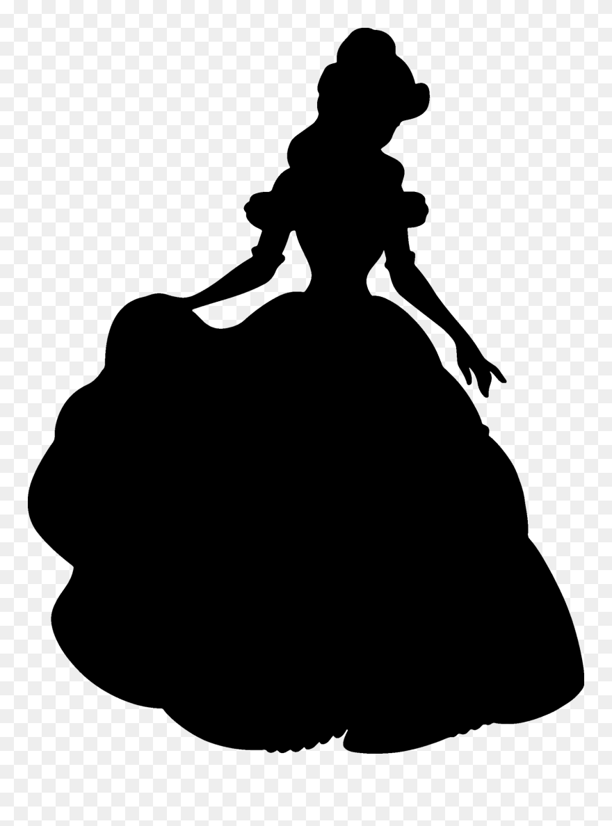 Child Princess Silhouette Clipart Collection - Princess Belle Silhouette - Png Download
