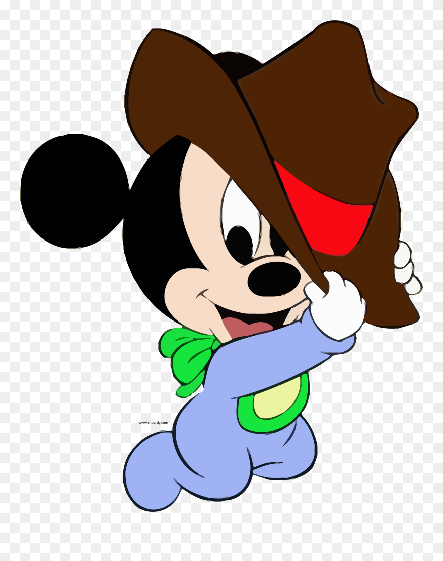 Baby Mickey Cowboy Hat Wallpaper Clipart Png - Mickey Mouse Wearing A Hat Transparent Png