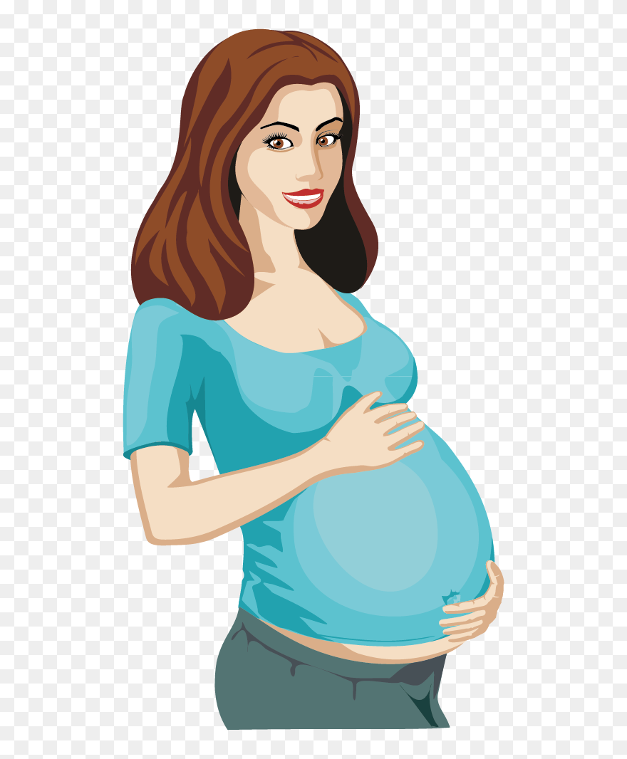 Pregnancy Woman Clip Art - Vector Pregnant Woman Clipart Png Transparent Png