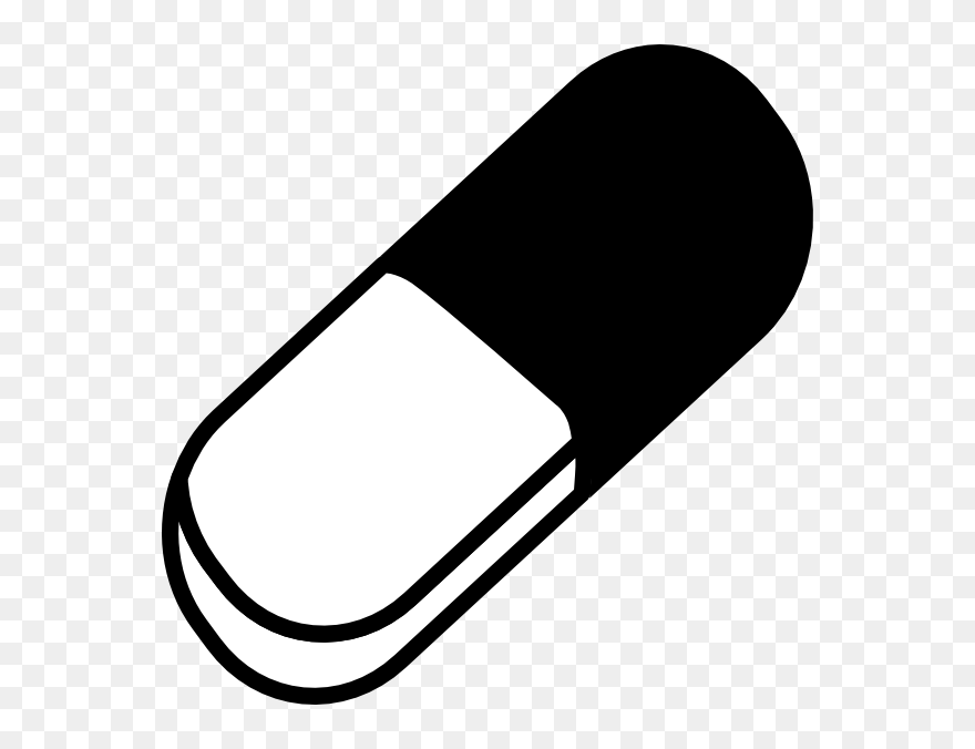 Medicine Pill Clip Art At Clker Com Vect Medicine Pill - Pill Clipart Black And White - Png Download