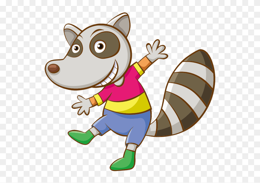 Cartoon Raccoon - Just Want To Wish You A Nice Day Clipart