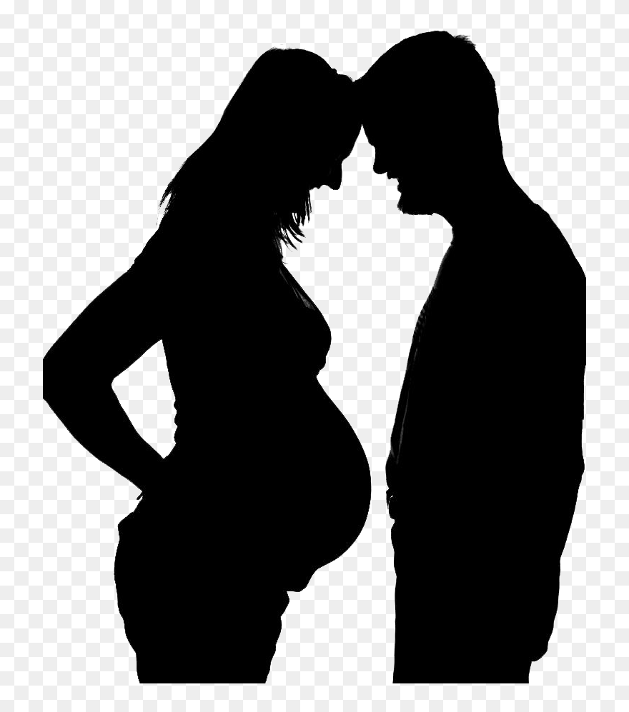 Pregnant-couple - Pregnant Couple Silhouette Png Clipart