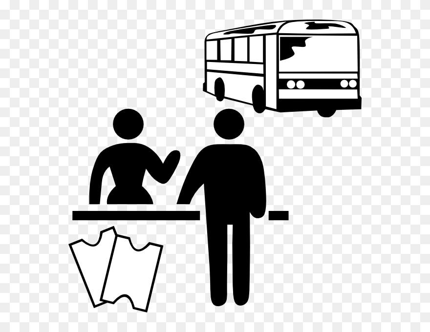 Bus Station Clip Art At Clker - Bus Cartoon Png Black And White Transparent Png