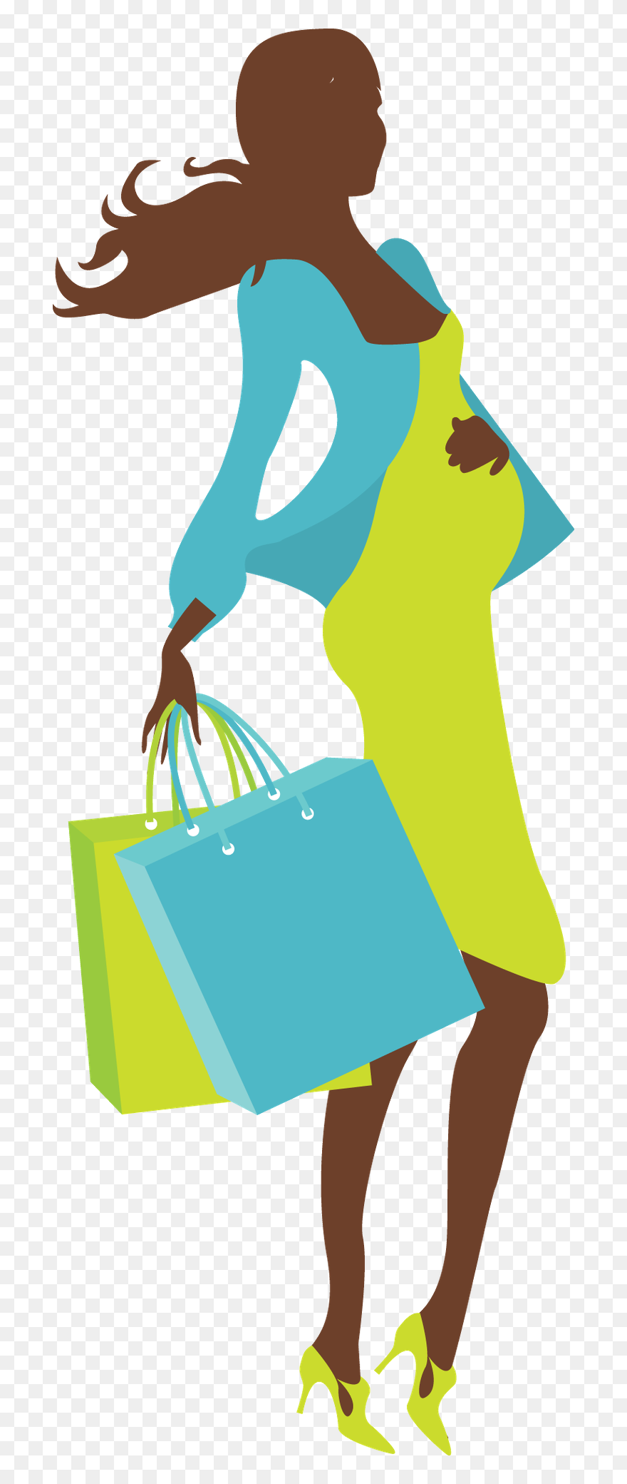 Baby Shower Silhouette Pregnant Woman Clipart - Png Download
