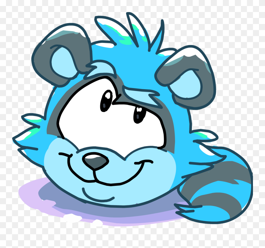 Sasquatch Story Blue Raccoon - Raccoon Puffle Clipart