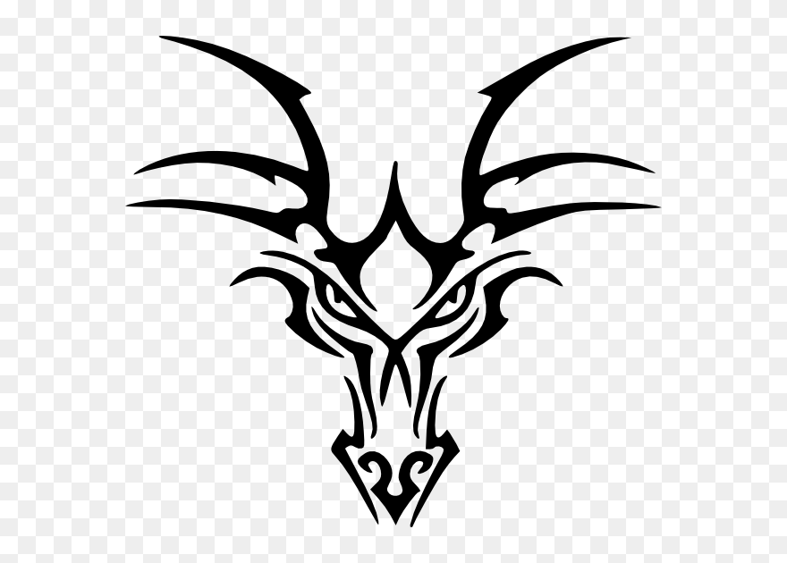 Crocodile - Head - Silhouette - Tribal Dragon Head Tattoo Clipart