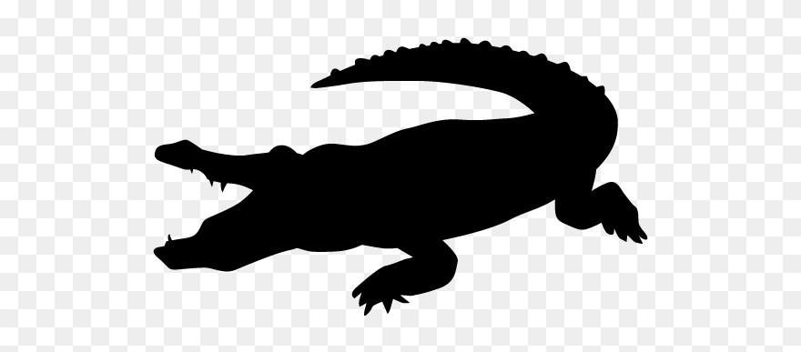 Crocodile Clipart Black - Png Download