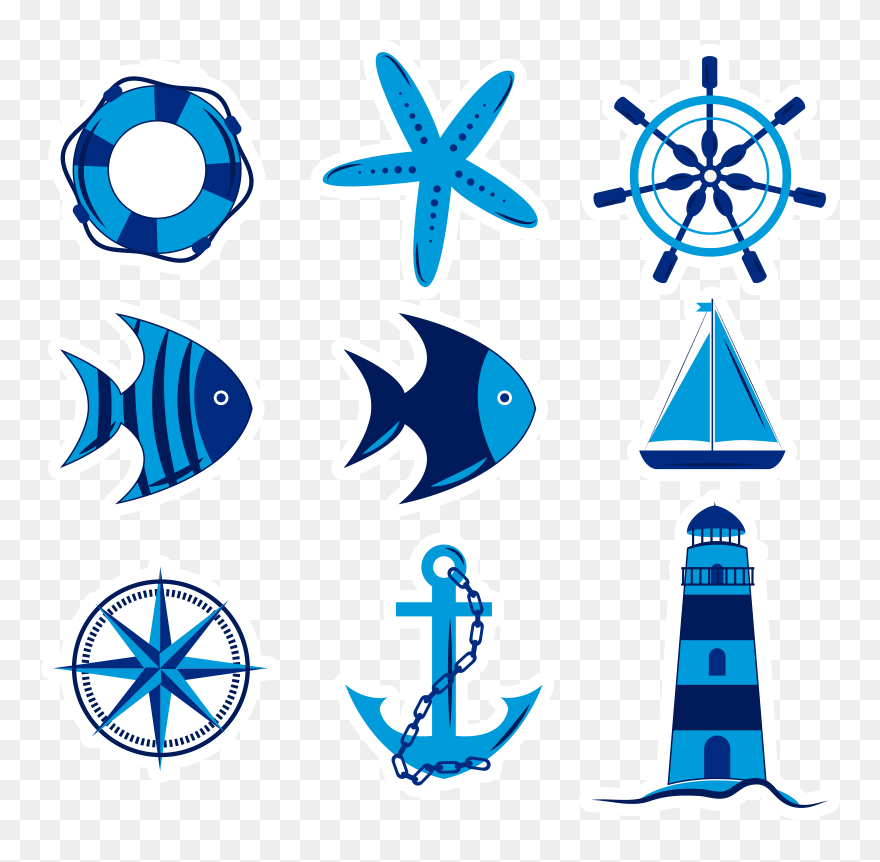 Elements Of The Sea Nautical Decal - Osmussaar Clipart