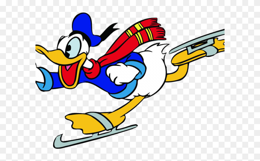 Donald Duck In Skates Clipart