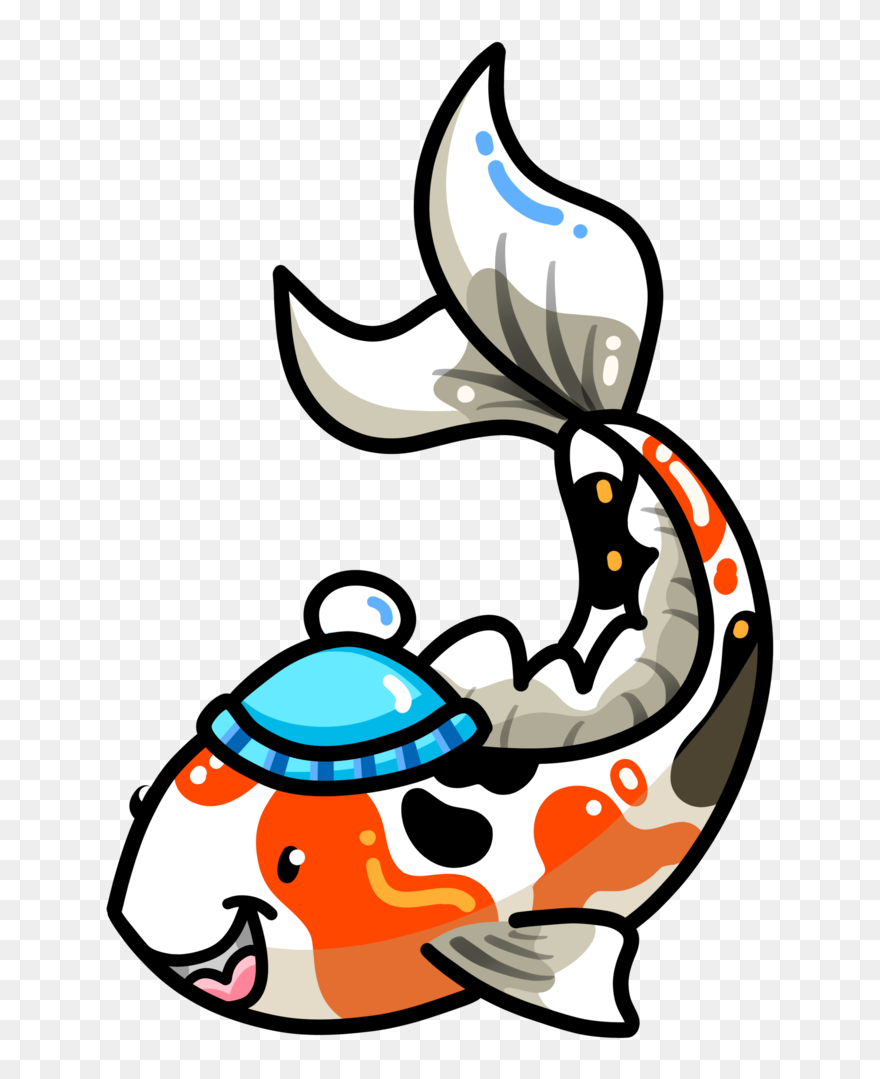 Jeff Koi Fish With Colorwinter Beanie Clipart