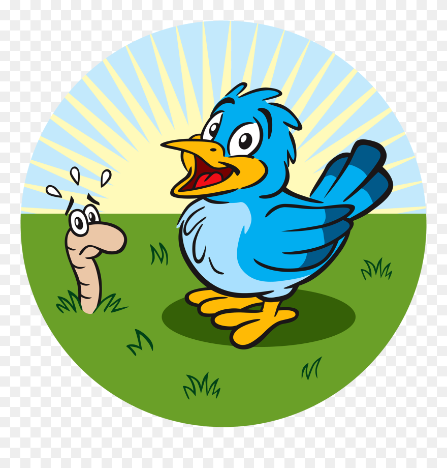 Doc - Bird And Worm Cartoon Clipart
