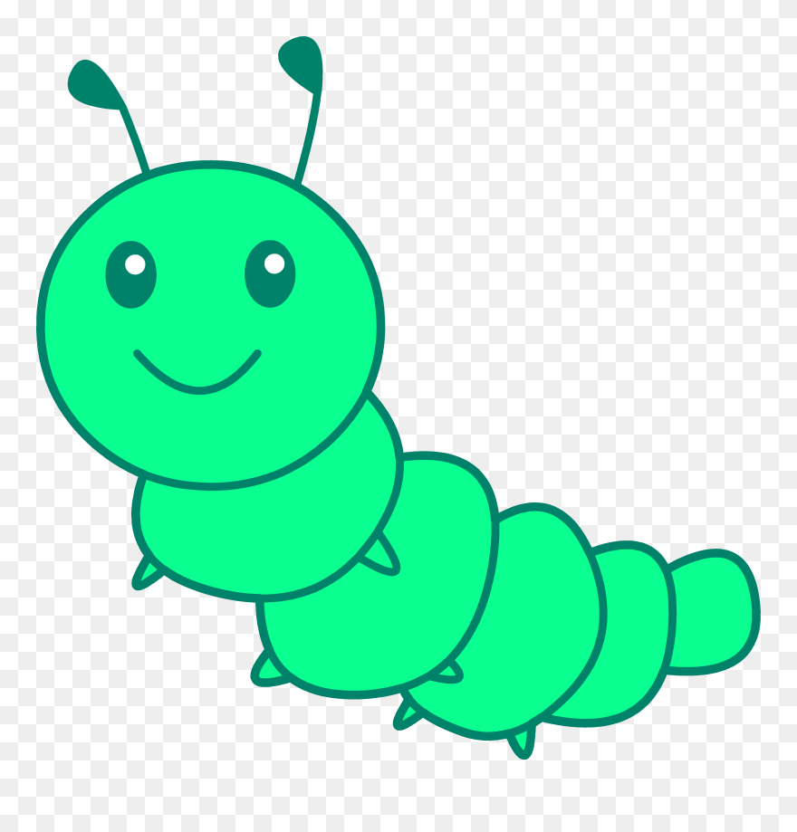 Green Worm Clipart - Cartoon Caterpillar - Png Download