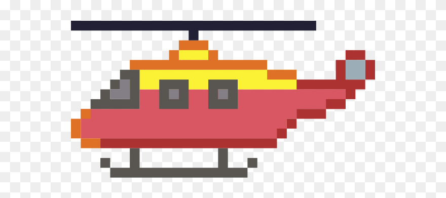 Pixel Art Helicopter - Easy Helicopter Pixel Art Clipart