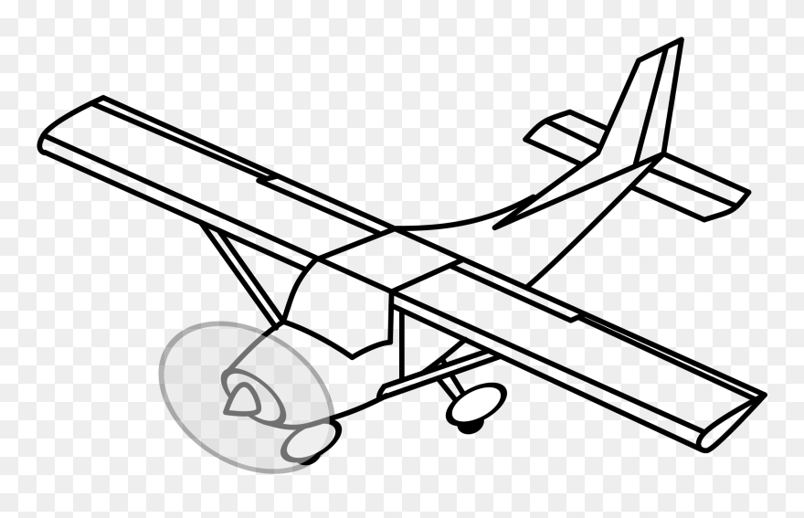 Jet Clipart Stunt Plane, Jet Stunt Plane Transparent - Drawn Single Engine Plane - Png Download