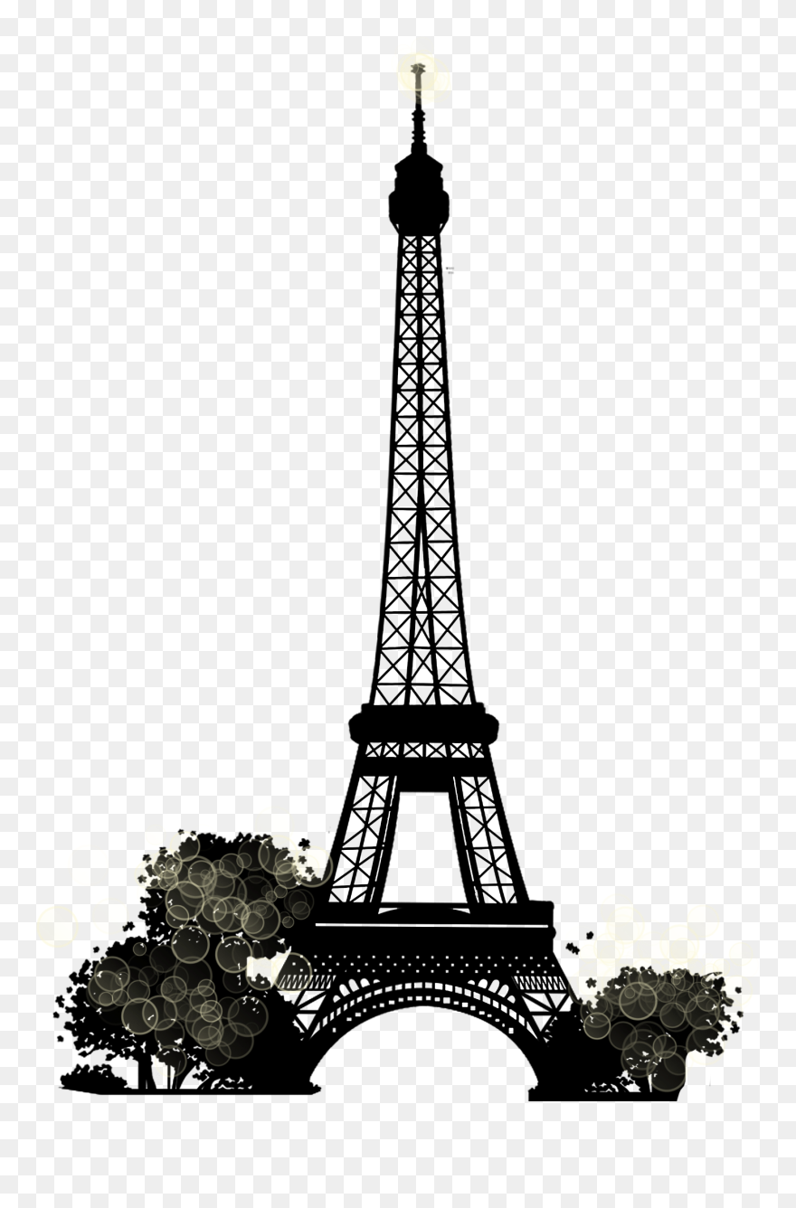 Eiffel Tower Landmark Clip Art - Eiffel Tower Wall Painting - Png Download