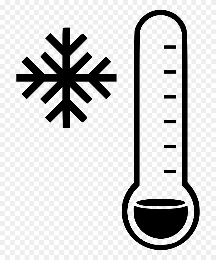 Thermometer Cold Low Temperature - Cold Weather Clipart Black And White - Png Download