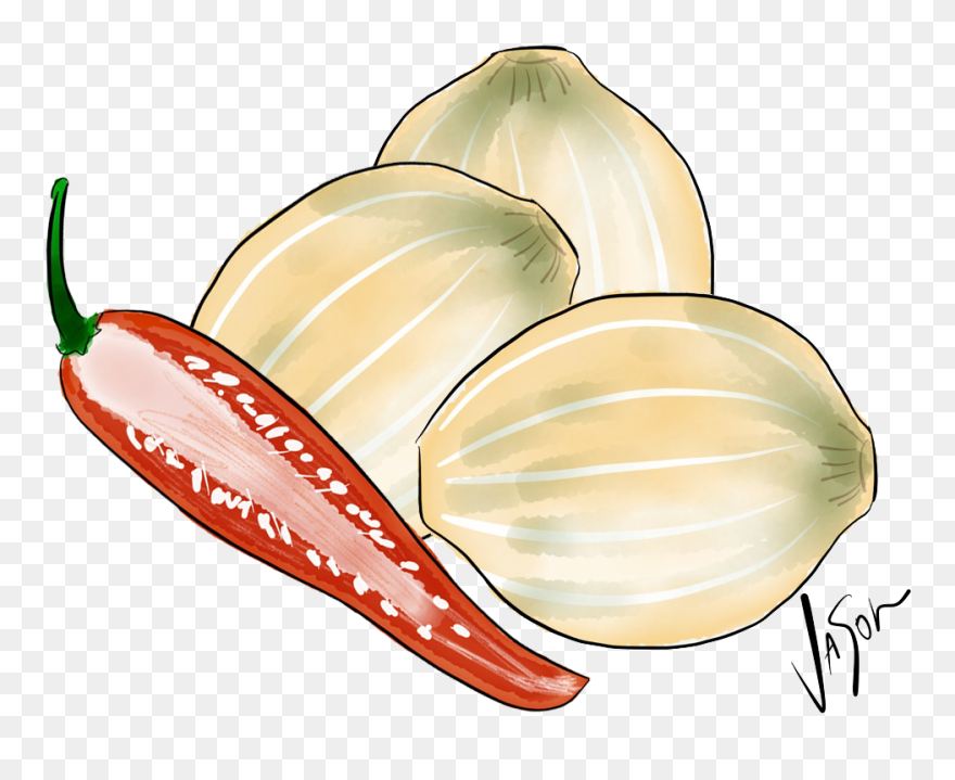 Picture Of Pickled Onions With Chilli - Pickling Onions Illustration Clipart
