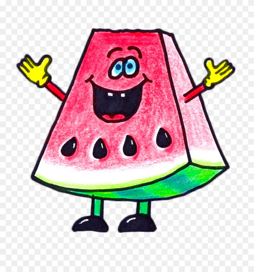 #ftestickers #watercolor #clipart #watermelon #cute - Watermelon Man Png Transparent Png