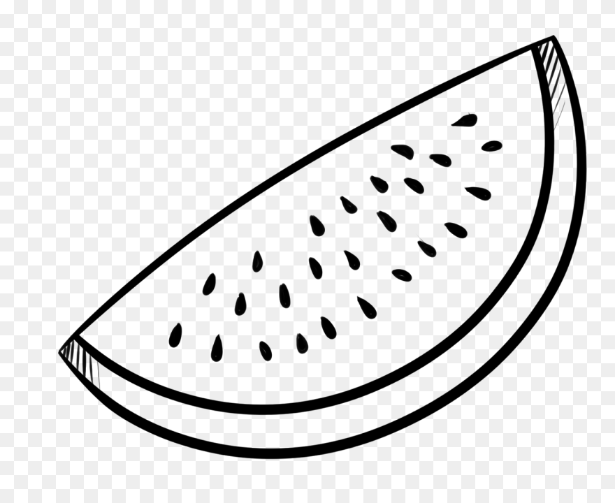 Fruits Black And White Clipart Watermelon - Watermelon Outline Clipart - Png Download