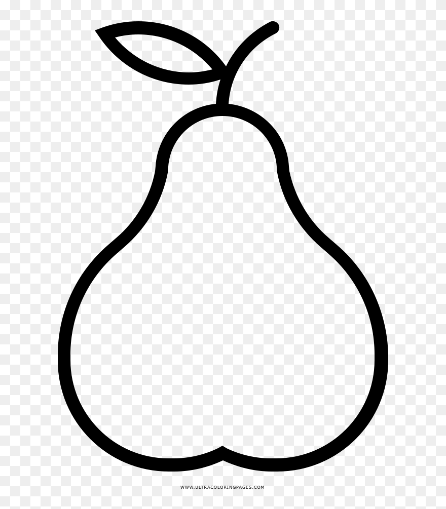 Transparent Pear Clipart Black And White - Pear Drawing Png