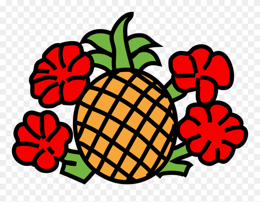 Flowers Clipart Pineapple - Gambar Bunga Dan Buah Buahan - Png Download