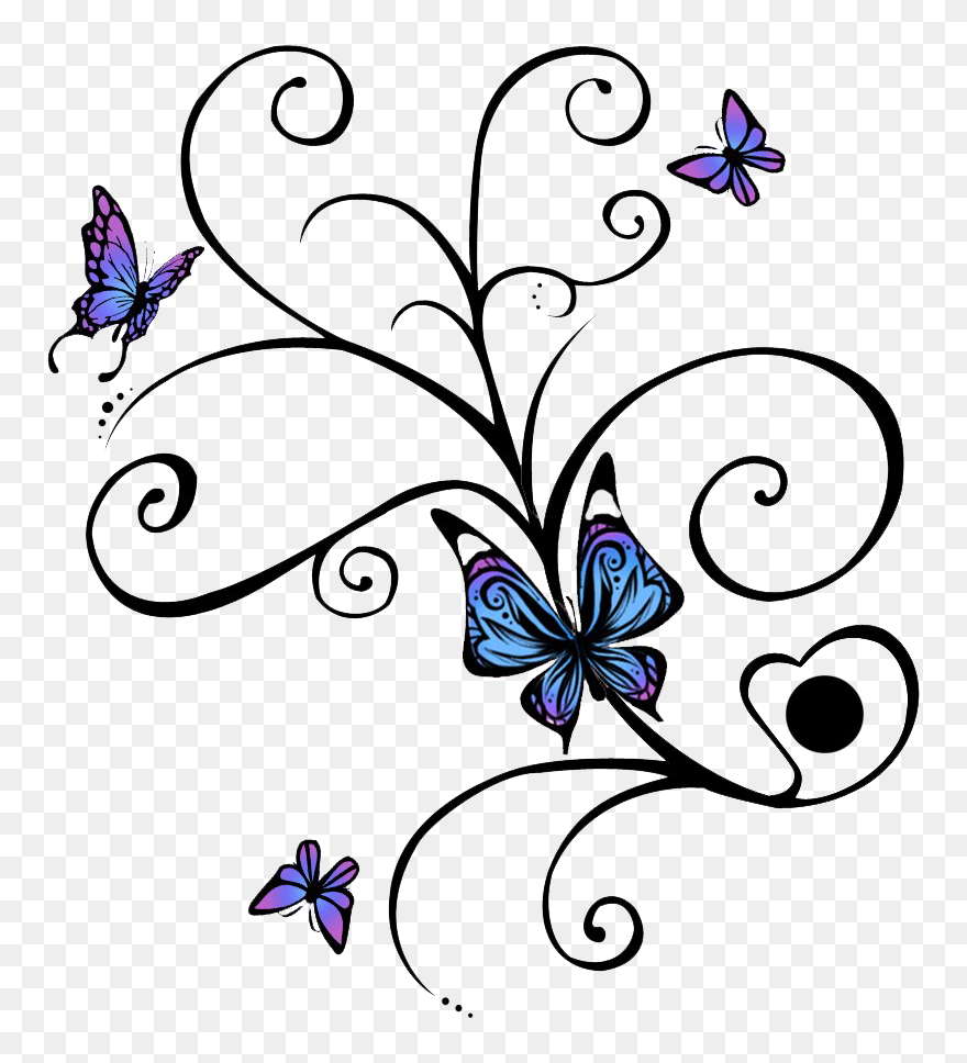 Butterfly Tattoo Designs Png Clipart - Butterfly Tattoo Designs Transparent Png