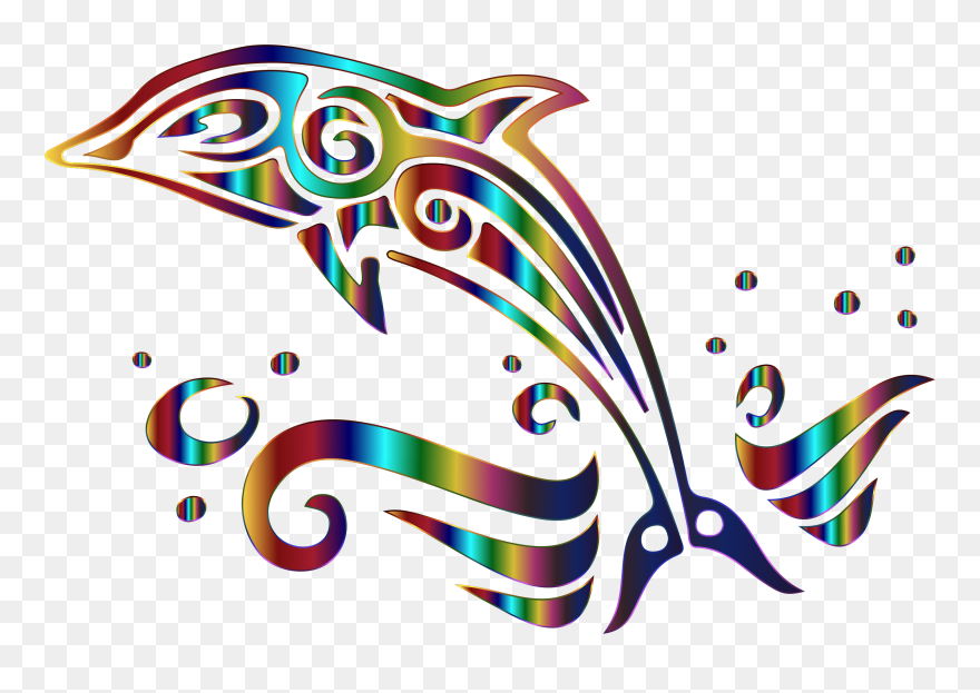 Dolphin Clipart Tattoo - Black And White Dolphin Clipart - Png Download
