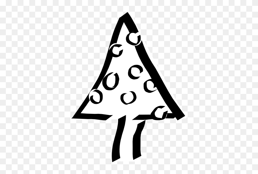 Tattoo Clipart Christmas - Clip Art Christmas Tree Transparent Black And White - Png Download