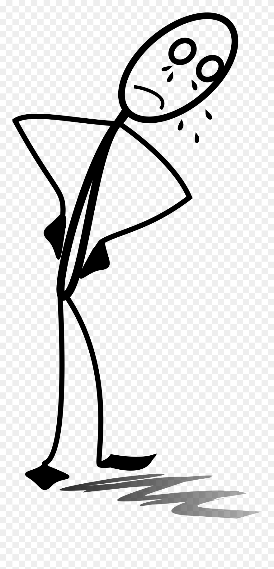 Sad Clipart - Sad Stick Man - Png Download