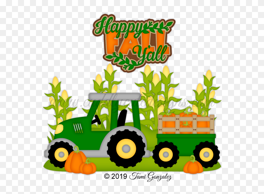 Tractor With Pumpkins Clipart